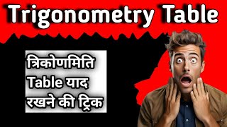 trigonometry table याद रखने की ट्रिक #trigonometry #math #youtube