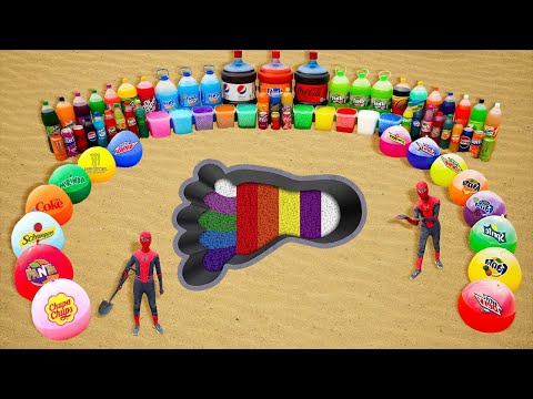 How to Make Rainbow Foot with Orbeez, Big Coca Cola, Mtn Dew, Pepsi, Fanta vs Mentos Popular