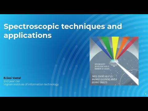 SPECTROSCOPY AND ITS APLLICATIONS|IUCEE