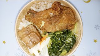 吃播.EP76、高雄全聯美味堂69元便當開箱、金脆雞棒腿飯 附四菜、美食探店、一個人的晚餐、陪吃飯