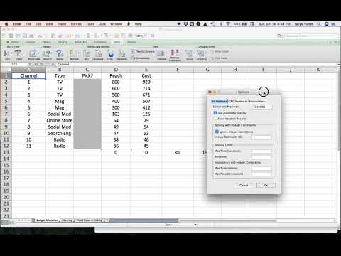 Integer Programming: Budget Allocation with Excel Solver (Knapsack Problem)