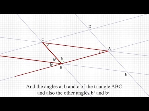 Why does the sum of the angles  of any triangle equal 180°