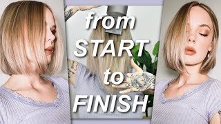 SLEEK BOB STYLING TUTORIAL - At Home Blowout for Smooth, Chic, Bobs and Short Hairstyles