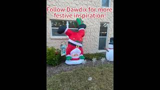 Santa’s Doing Handstands Now?! 🎄🧦😂#yarddecor #inflatable #dawdix #christmasdecorations  #shorts