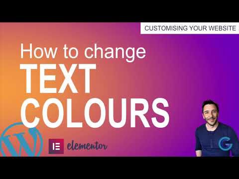 How to change text colours in Elementor