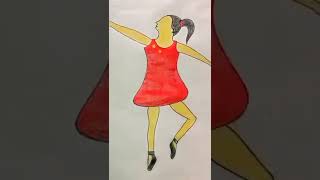 Dressing a girl💃 with🥀#youtubeshorts #doll #drawing #satisfying #glitter #creativesoul #barbie
