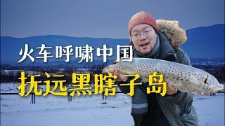 坐绿皮火车到中国最东极，冰雪覆盖下的一岛两国｜黑龙江｜小可追太阳｜Travel around China by train｜Fu Yuan｜Hei Long Jiang