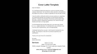 | cover letter|| application / letter Templates||