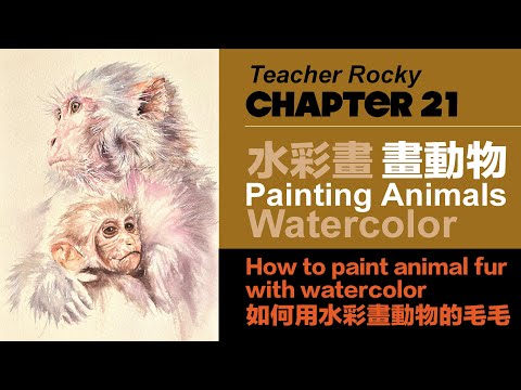 【Chapter21】 猴子｜水彩 ｜繪畫動物毛髮｜HowToPaintAnimalFurwithWatercolor｜AnimalFur｜Watercolor