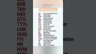 Abbreviation ✅💯 #english #abbreviation #shorts