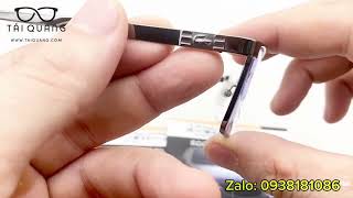 454# Gọng kính kim loại lacoste ráp tròng chống chói đèn xe đêm 2024