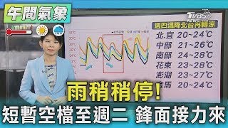 雨稍稍停! 短暫空檔至週二 鋒面接力來｜氣象主播 謝宜倫｜午間氣象｜TVBS新聞20250526
