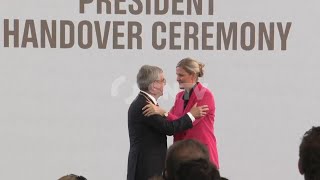 Handover ceremony as Thomas Bach officially steps down as IOC president