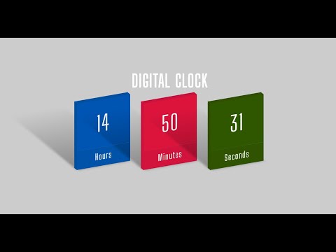 3D Digital Clock Design | HTML CSS & Javascript