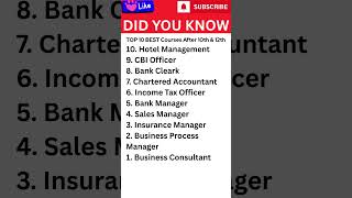 Top 10 BEST Courses After 10th & 12th for High-Paying Jobs 💼📚 | #viralshorts #viralvideo  #Shorts