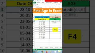 How to find Age in Excel? #excel #microsoftoffice #pcbuild #exceltips #exceltricks