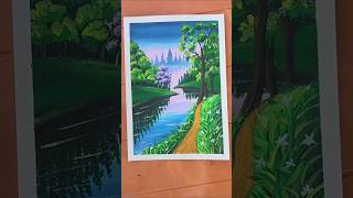 beautiful nature drawing painting 😱 #shorts #artjourney #nature