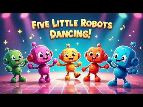 🕺 Five Little Robots Dancing Around | Fun Robot Song for Kids | Tumble Jumble