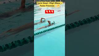 Swim Smart + High Elbow = Faster Freestyle #freestyle #drill #swimming