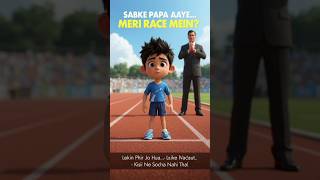 "Papa Aaye Aur Main Jeet Gaya 🏃‍♂️💔 | Emotional Race Story | Kids Care Animation" #shorts #papa #ai