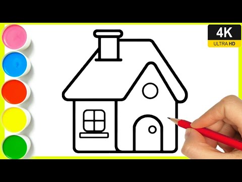 Easy House Drawing || How to draw colouring house Drawing step by step | Draw a house drawing #house