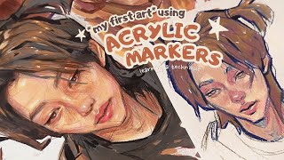 first time trying out acrylic markers! ｡⋆