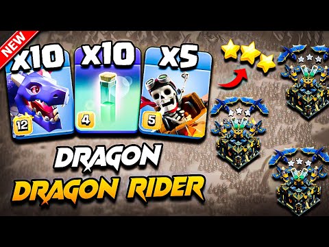 Th17 DRAGON & DRAGON RIDER Attack With RC CHARGE | Best TH17 Attack Strategy Dragon Town Hall 17 COC