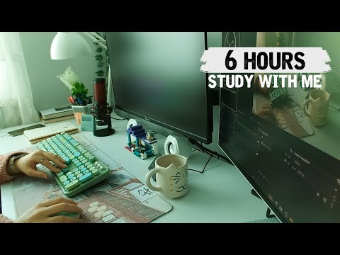 6 Hours Study With Me | 50 Minutes Pomodoro, 10 Minutes Break, Sound Of Fire
