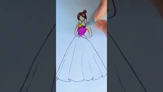 beautiful dress 👗 designing # satisfying art  #drawing tutorials with alcohol markers# unique idea