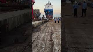 😱 Offshore Vessel Launching into high sea 🌊💥🥶⛴️#offshore