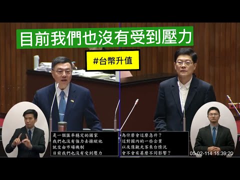 （其實當天是交通組）羅明才 質詢 行政院長卓榮泰 台幣升值 主權基金五一勞動節全國放假 紅標米酒關稅戰影響？  深坑輕軌 安坑特一號道路第三期 20250502 院會 立法院演哪齣