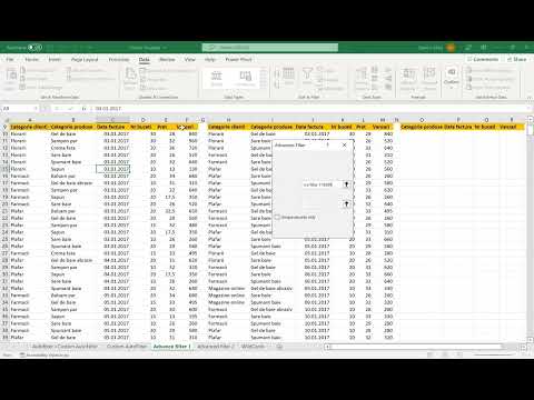 Filtrari date in excel Partea II