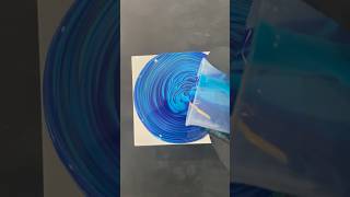 Blue Tree Ring Coaster #paintpour #paintpouring #bluepaint #coaster