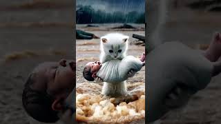 Kitten Save Baby during a Storm