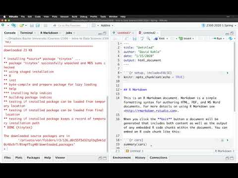 Installing R Markdown Components