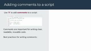 6. Adding comments to a script - Getting Started with R & RStudio