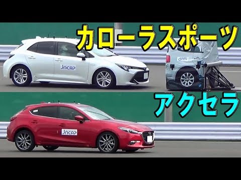 2018 Toyota Corolla Sport vs 2016 Mazda 3 - JNCAP AEB test