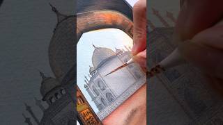 Painting Taj Mahal ❤️ #shorts