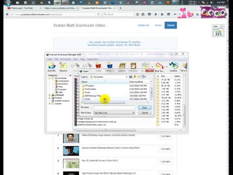 Downloads full youtube Video channel use internet downloads manager (IDM)