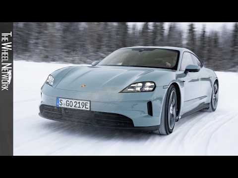 2025 Porsche Taycan 4 | Shade Green Metallic | Ice Driving, Interior, Exterior [4K]