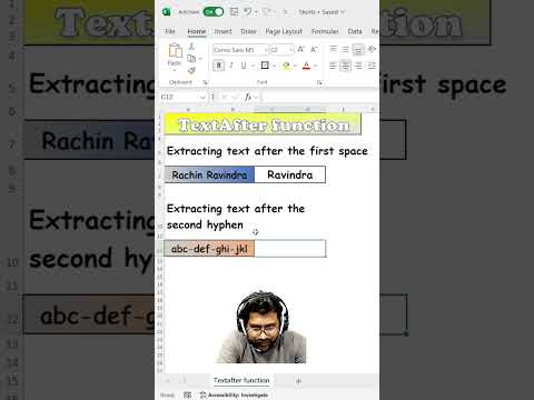 TextAfter function in Excel | Excel in Hindi | #excelshorts #shorts #ytshorts