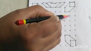 Simple rangoli muggulu Design dots 10 x 10