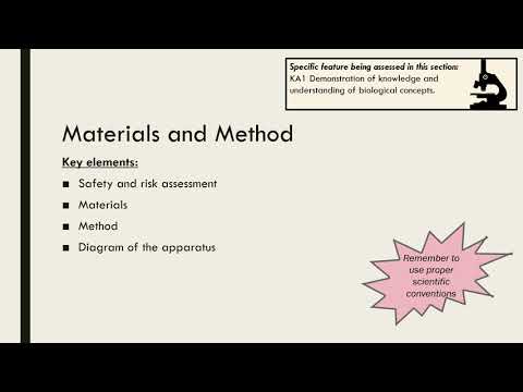 Biology Investigation Report Structure