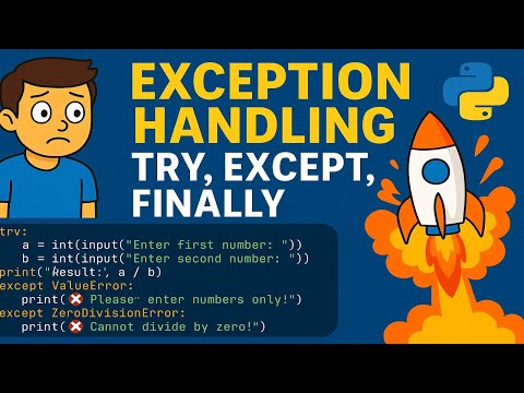 🚀 Exception Handling in Python | Learn Try, Except, Finally with Real Rocket Failure Example!