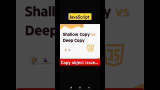 Deep Copy vs Shallow Copy in JavaScript Explained in 60 Seconds! #shorts #trending #javascript