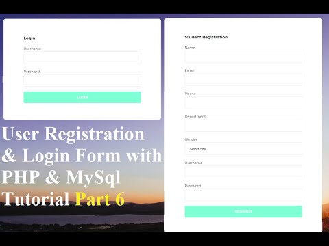 User Registration and Login Form with PHP and MySQL Tutorial 6 - Register Students