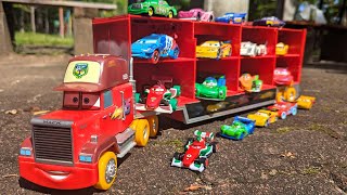 Disney Cars ☆ Retro Mac Trailer. Small Tomica Transformation