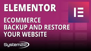 Elementor Ecommerce Backup And Restore Your Website 👍