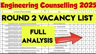 TNEA 2025|Round2|Vacancy List|Update|Full analysis of Round2|Vincent Info|