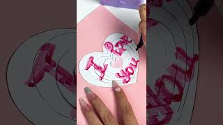 DIY Unique Love Card idea 💓 #shorts #halyncalligraphy #diy